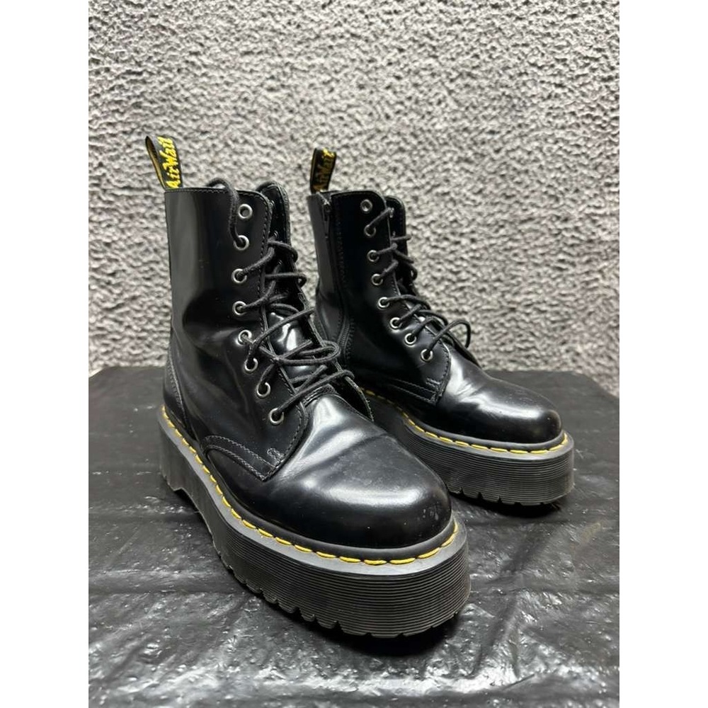 Dr. Martens‎ Jadon Polished Smooth Leather Platform Boots Black US M 6/W 7
